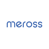 Meross company logo in blue text on a white background