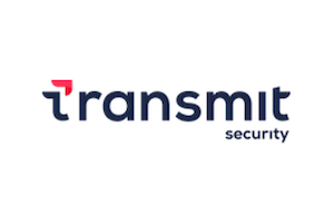 Transmit Security company logo with stylized text on a white background.