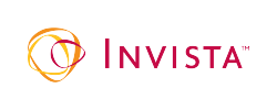 Invista company logo featuring stylized text and abstract orange and red icon on a white background.