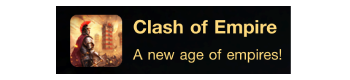 Clash of Empire app logo with the tagline 'A new age of empires!'