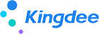 Kingdee logo featuring stylized blue, teal, and purple dots to the left of the brand name in blue text.