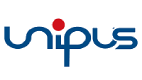 Transparent PNG logo of Unipus with stylized blue lettering and a red dot above the letter 'i'.