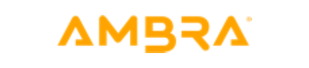 AMBRA' logo in bold orange text on a transparent background.