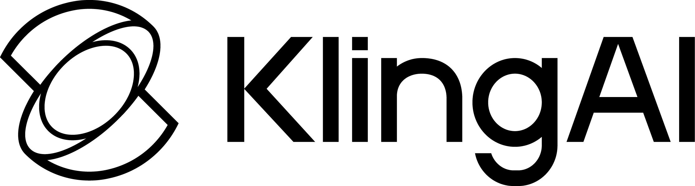 Kuaishou Kling AI logo with both Chinese and English text on a transparent background.