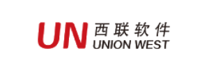 Logo for Union Invest (西联软件), featuring 'UN' in red and gray with Chinese and English text.