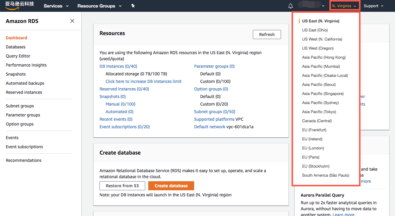 如何创建mysql 数据库 Amazon Web Services