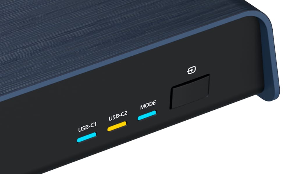 LED yellow: USB speed detected at 5G only (below 10G)